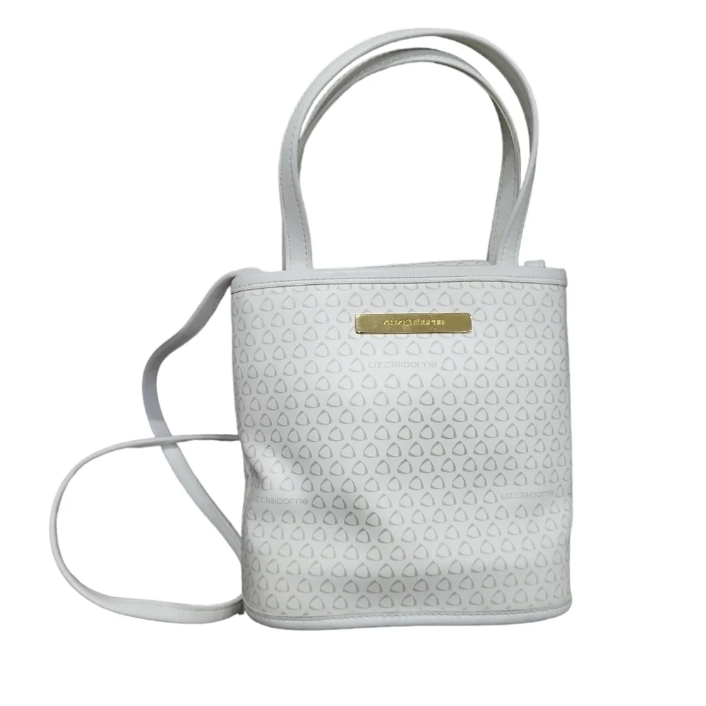 EUC Liz Claiborne women's small handbag crossbody bag purse, white - Picture 4 of 11